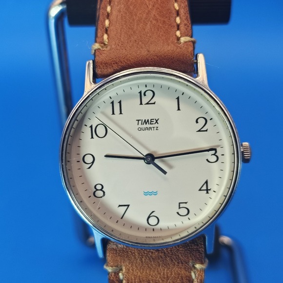 Timex Other - Vintage 2007 Timex 32mm Mens Quartz Dress Watch New Leather Strap‎ RESTORED